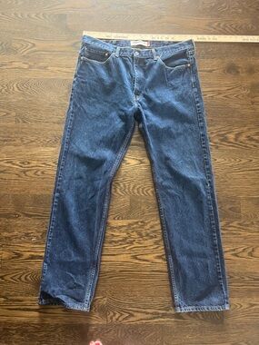 38x34 Levi's Men's Dark Blue Straight fit denim Jeans long 505 red tag
